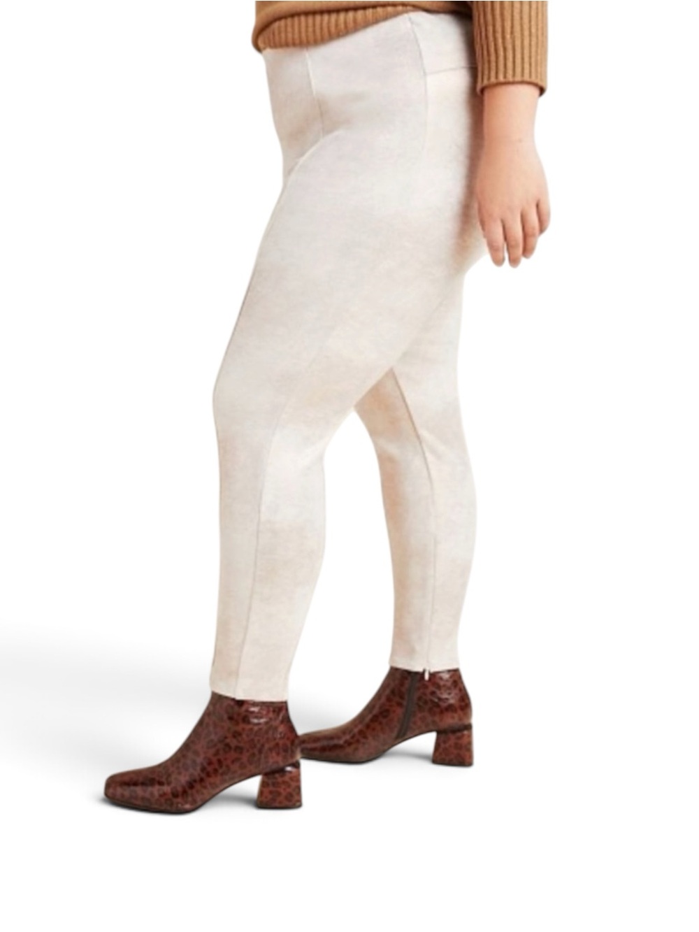 Anthropologie A+ Metallic Sueded Zip Leggings cozy party holiday